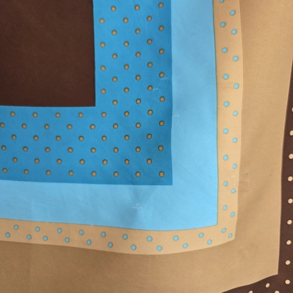 Marie Elanard Brown and Blue Polka Dot Scarf - Picture 4 of 5